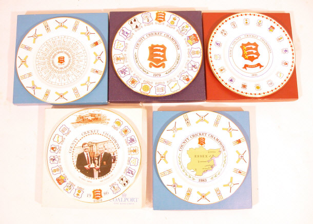 Appraisal: Five boxed Coalport County Cricket Championship commemorative plates each with