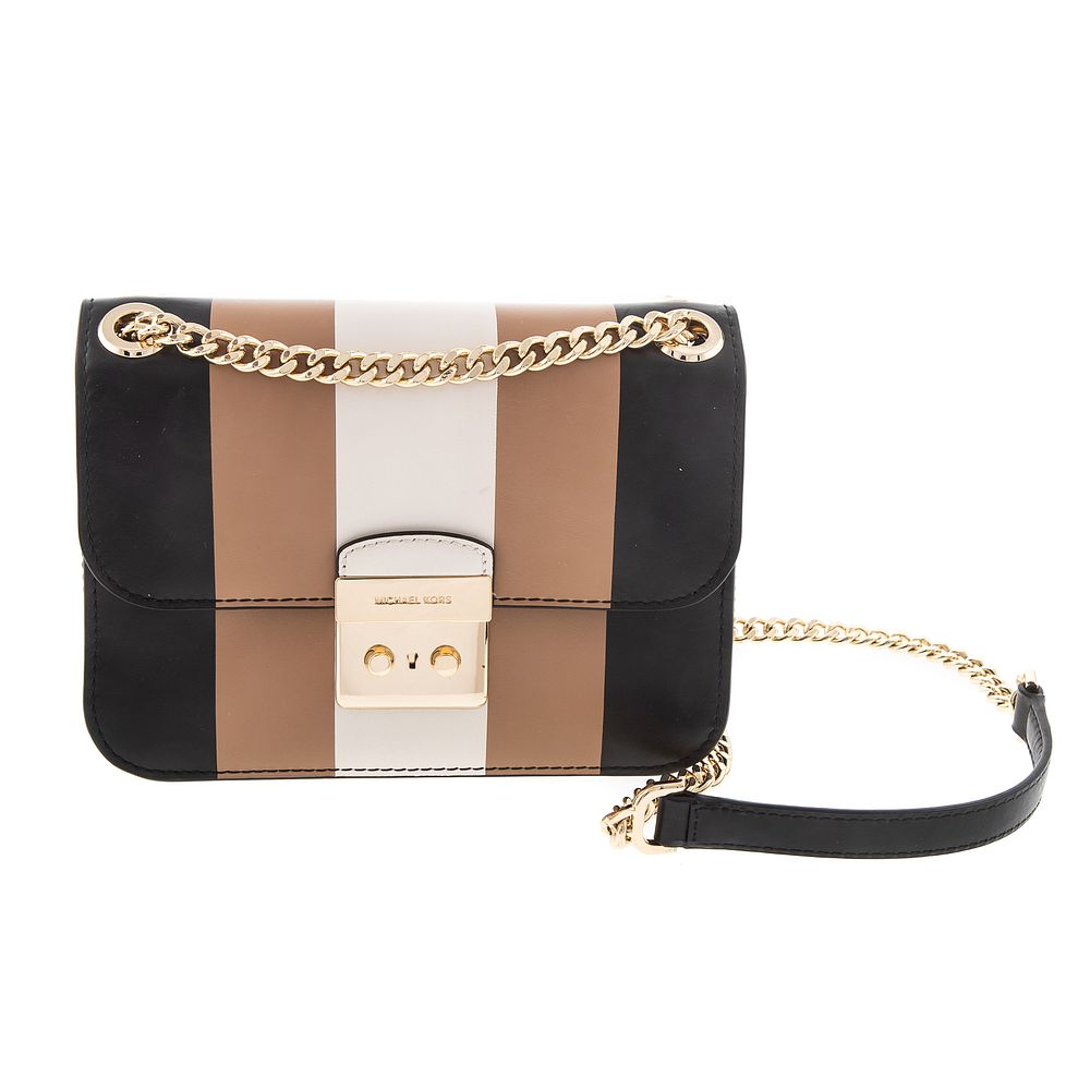 Appraisal: A Michael Kors Sloan Striped Leather Bag Brown black and