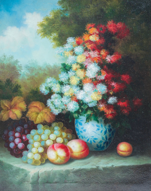 Appraisal: CONTEMPORARY STILL LIFE WITH FLOWERS Probably American late th century