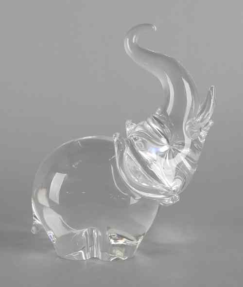 Appraisal: Steuben glass elephant th c h