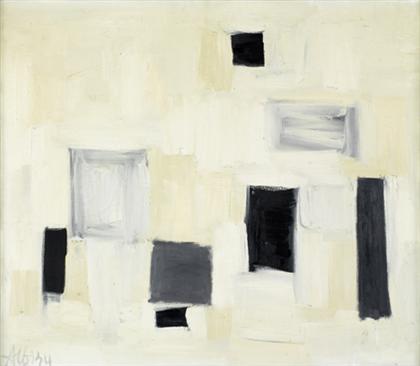 Appraisal: OLGA ALBIZU puerto rican b ABSTRACT WITH BLACK AND GREY