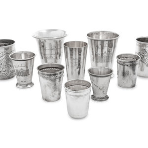 Appraisal: Ten Continental Silver Beakers Late th Early th Century comprising