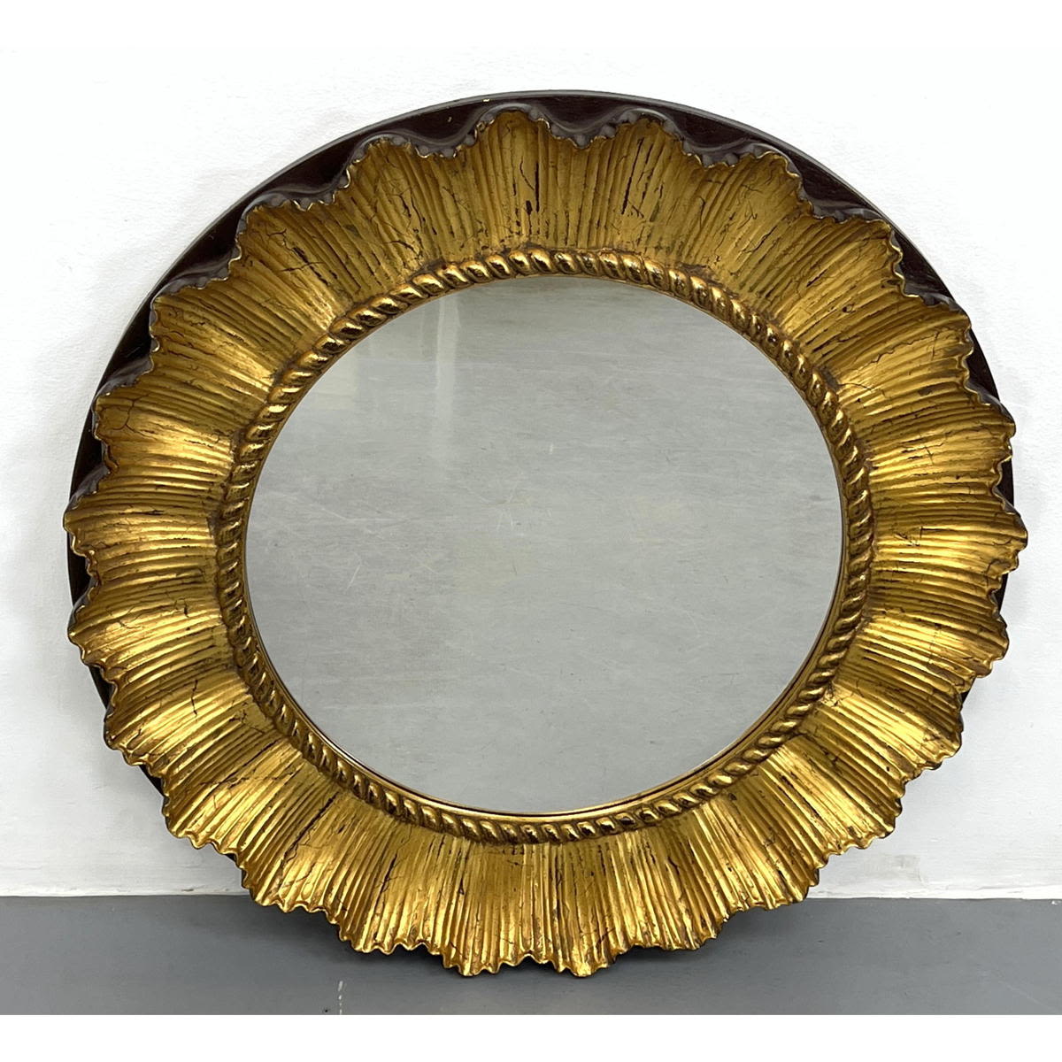 Appraisal: Contemporary Round wall Mirror Decorative frame Dimensions H inches W