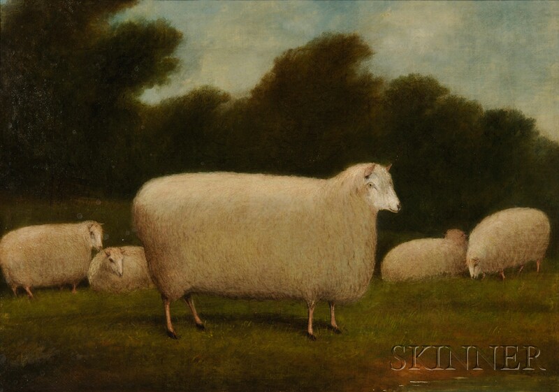 Appraisal: Anglo-American School th Century Sheep in a Pastoral Landscape Unsigned