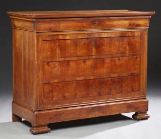 Appraisal: Louis Philippe Style Carved Cherry Commode th c Louis Philippe