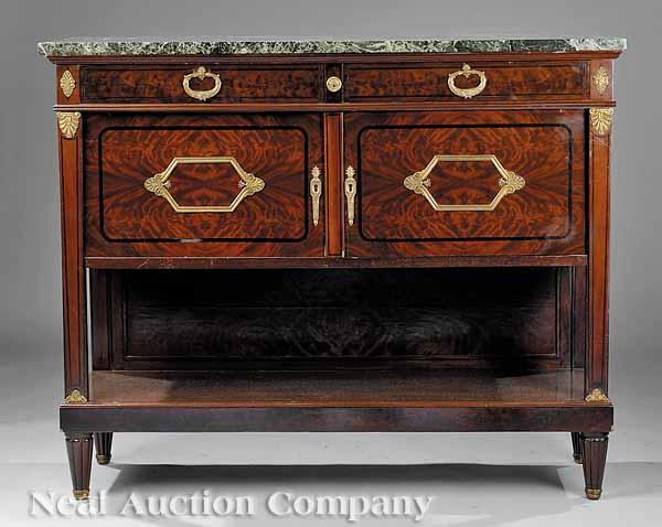 Appraisal: An Empire-Style Gilt Bronze-Mounted and Inlaid Mahogany Sideboard probably early