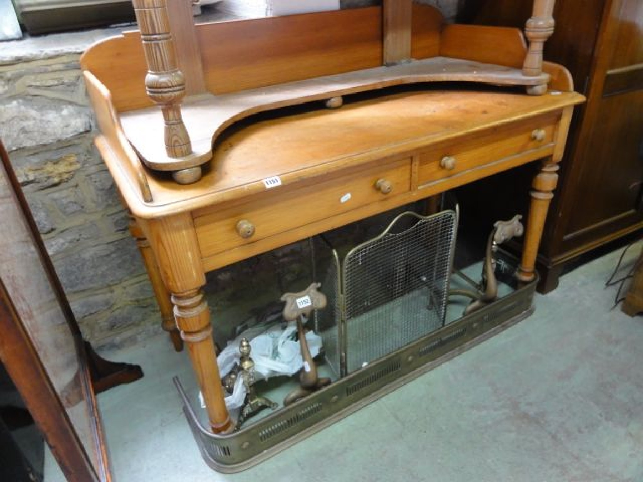 Appraisal: A Victorian stripped pine washstand of rectangular form with moulded