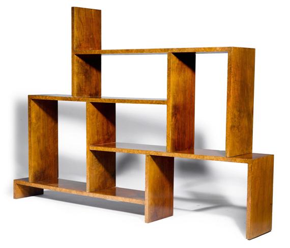 Appraisal: BOOKSHELF Art Deco Switzerland circa Walnut elements that can be