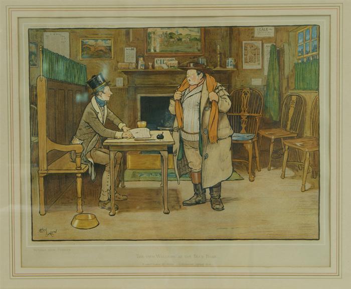 Appraisal: Cecil Aldin hand-colored lithograph The Two Wellers at the Blue