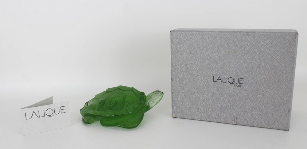 Appraisal: Lalique Sidonie Turtle Figure in Original Box Lalique Sidonie Turtle