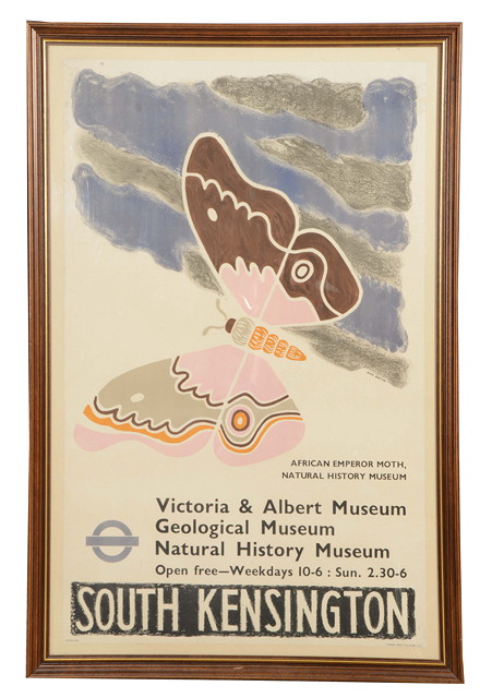 Appraisal: A 'S LONDON TRANSPORT POSTER depicting an African Emperor Moth