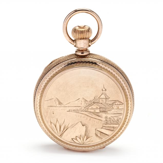 Appraisal: ANTIQUE GOLD HUNTER CASE POCKET WATCH ELGIN Circa stem wind