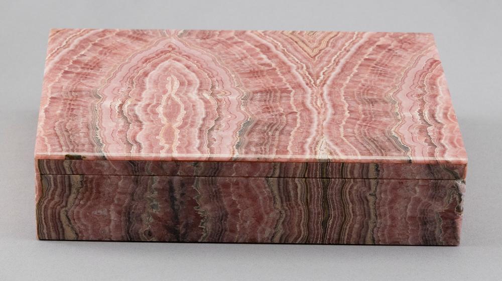 Appraisal: FRENCH MARBLE AND RHODOCHROSITE JEWEL BOX MID- TH CENTURY HEIGHT