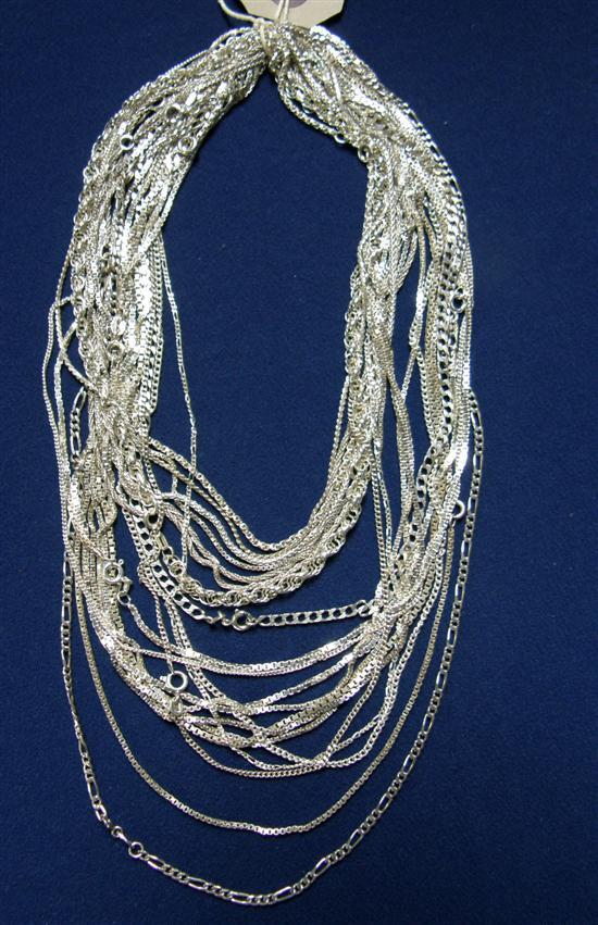 Appraisal: Twenty silver chains oz