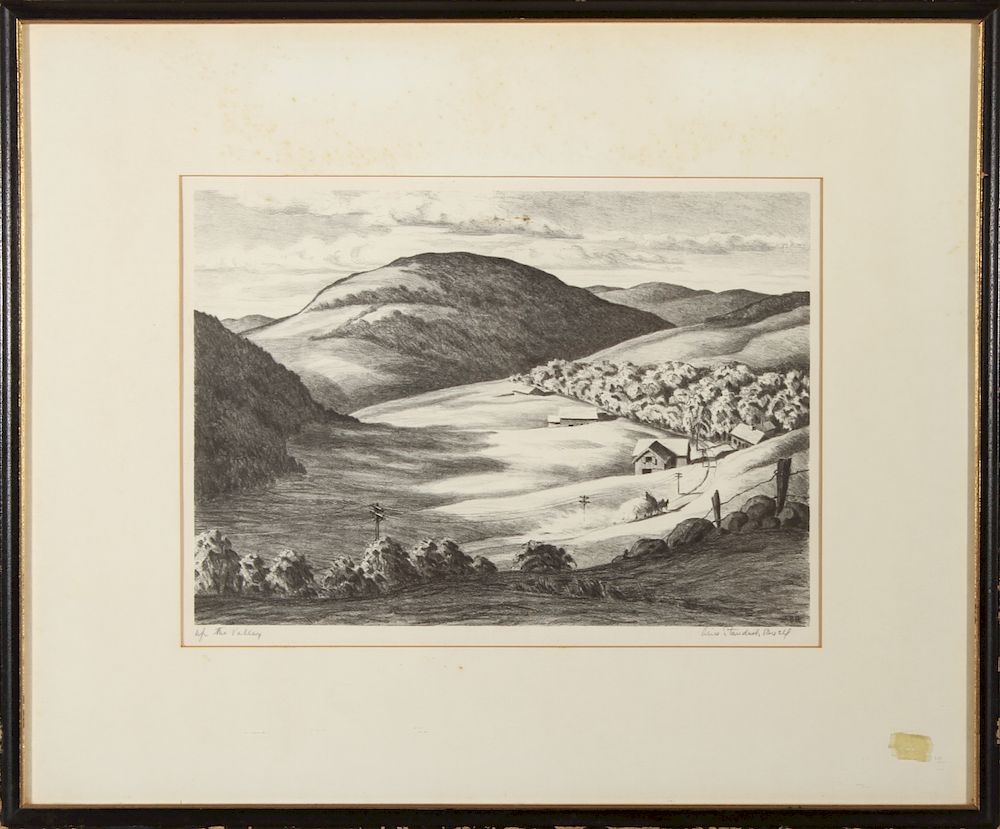 Appraisal: Alice Standish Buell Up the Valley Lithograph Alice Standish Buell