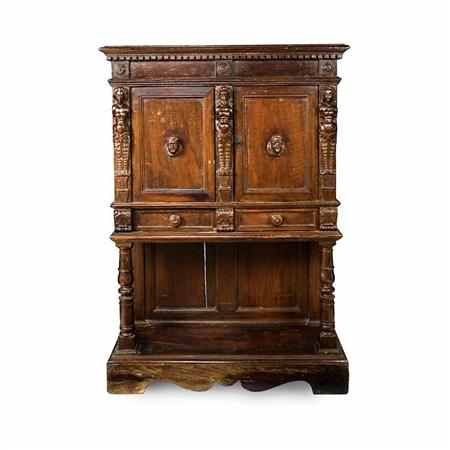 Appraisal: Continental Baroque Walnut Cabinet on Stand Estimate -