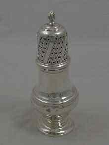 Appraisal: A silver sugar caster hallmarked Birmingham approx cm high