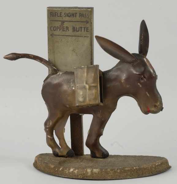 Appraisal: Metal Donkey Cigarette Match Dispenser Description When tail is pushed