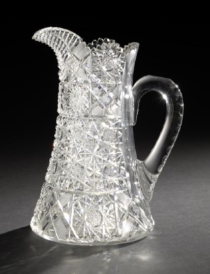 Appraisal: American Brilliant-Cut Glass Water Pitcher ca - by Hunt in