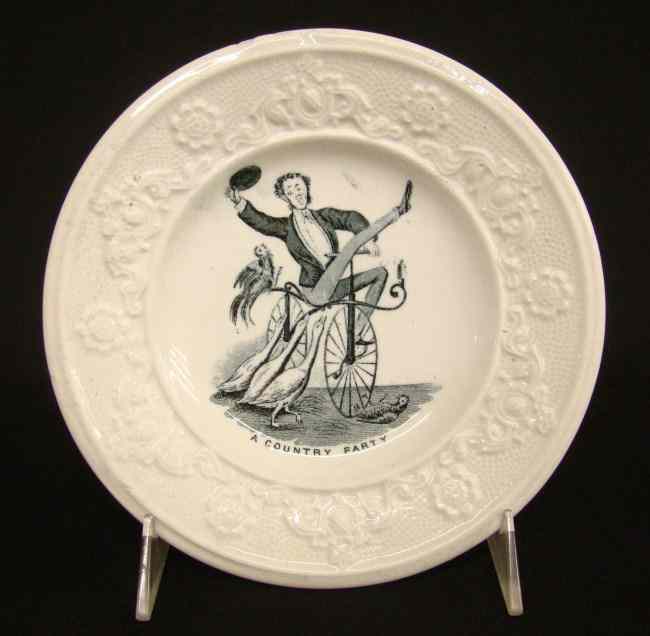 Appraisal: Plate - Velocipede circa English probably Staffordshire ''A Country Party''