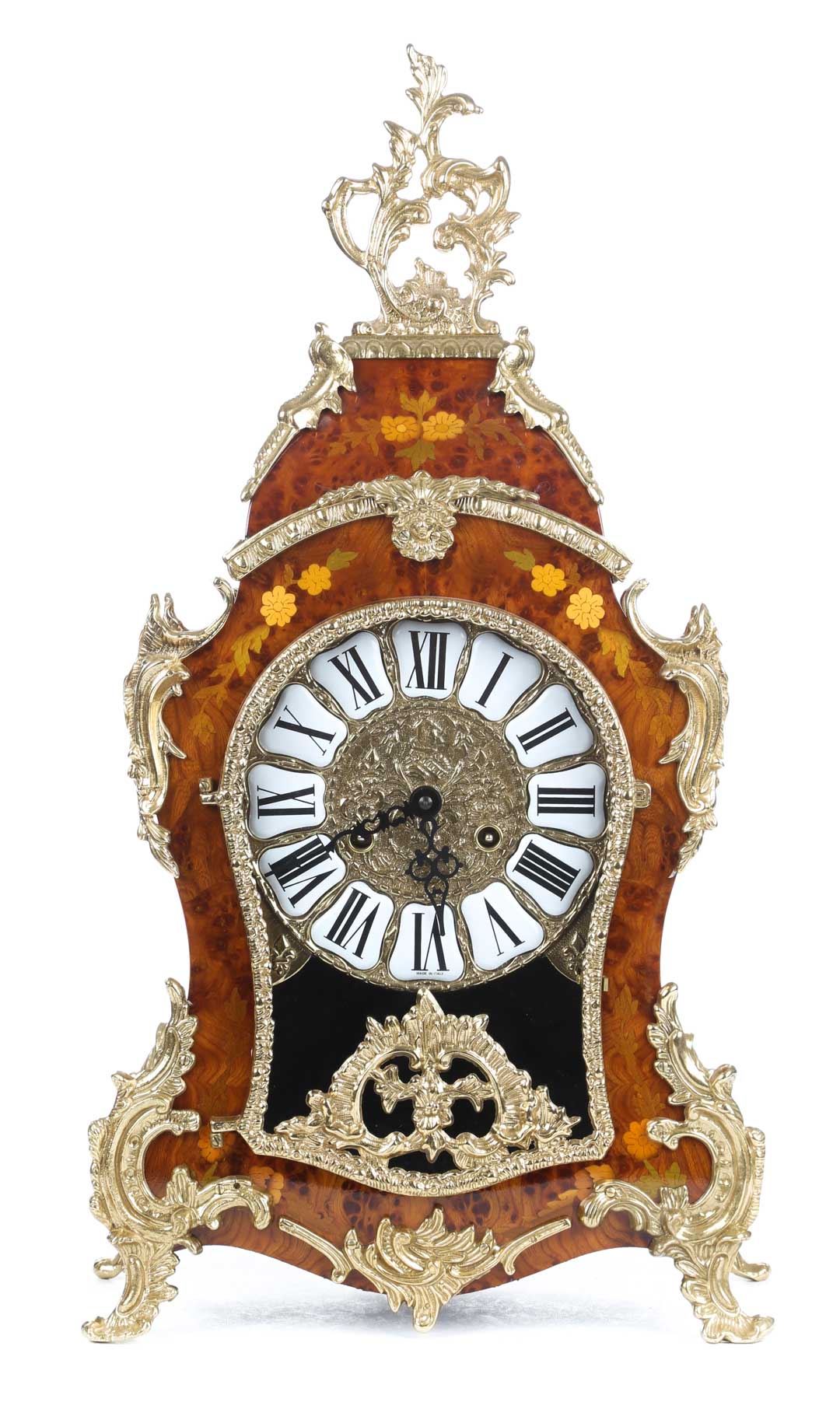 Appraisal: Louis XV style mantel clock faux tortoiseshell with faux brass