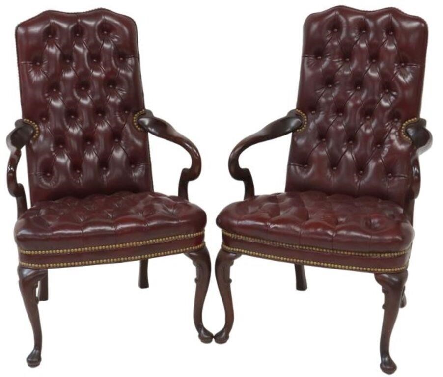 Appraisal: pair Queen Anne style armchairs Hancock Moore late th c