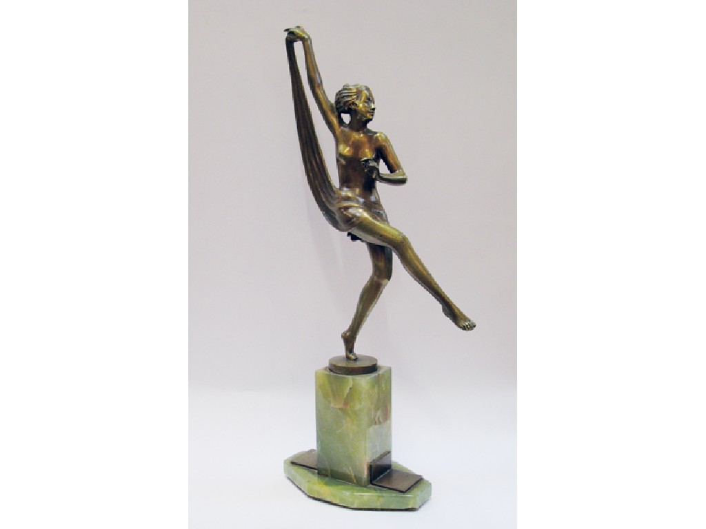 Appraisal: LORENZL A CAST AND PATINATED BRONZE SCULPTURE OF AN ART