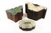 Appraisal: JADE ASHTRAY BOX W JADE LID - Floral Carved Jade