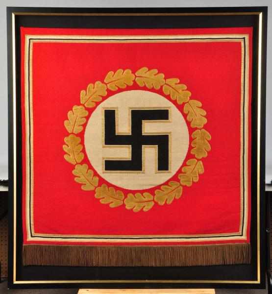 Appraisal: German Nazi Hitler Standard Banner with Fringe Unusual and rare