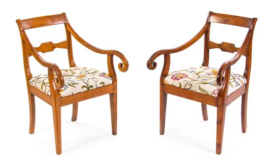 Appraisal: Sale Lot A Pair of American Regency Style Oak Armchairs