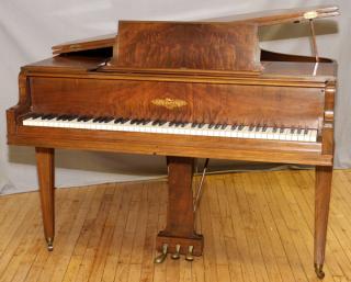 Appraisal: CHICKERING SONS FLAME MAHOGANY GRAND PIANO CHICKERING SONS FLAME MAHOGANY