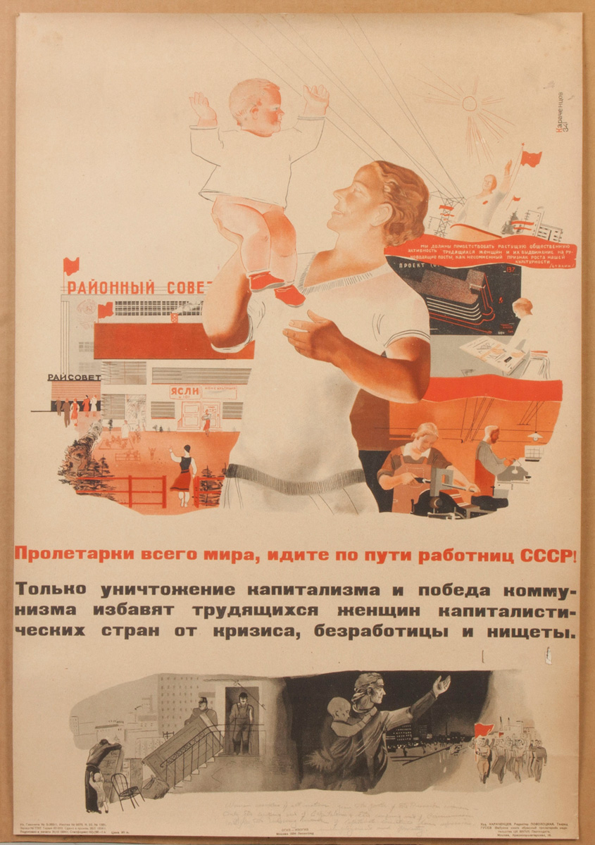 Appraisal: Soviet Union Poster Vintage Original Translation Women workers of all