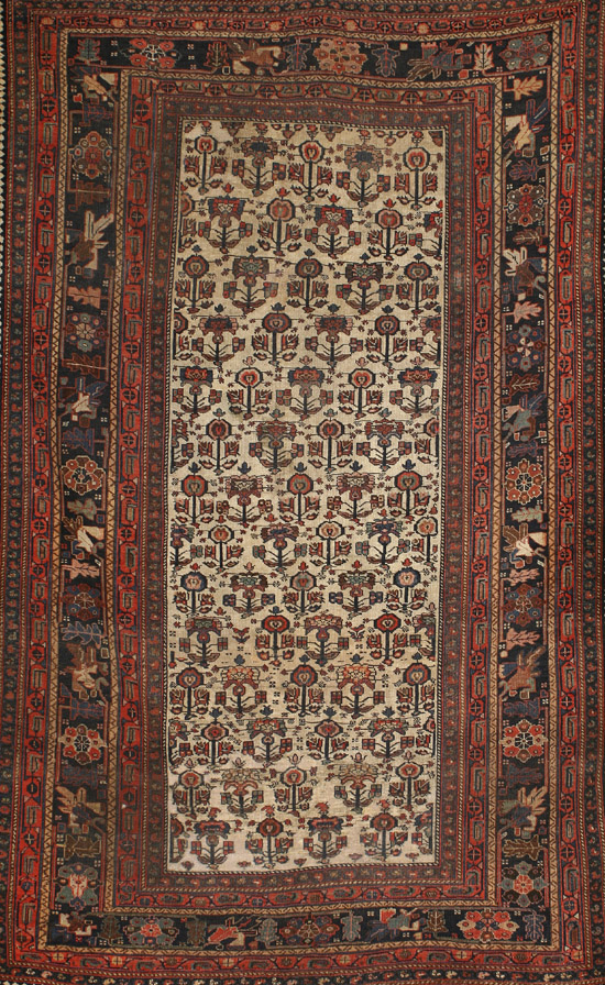 Appraisal: Bidjar Rug First Quarter th Century Beige ground with millefleur