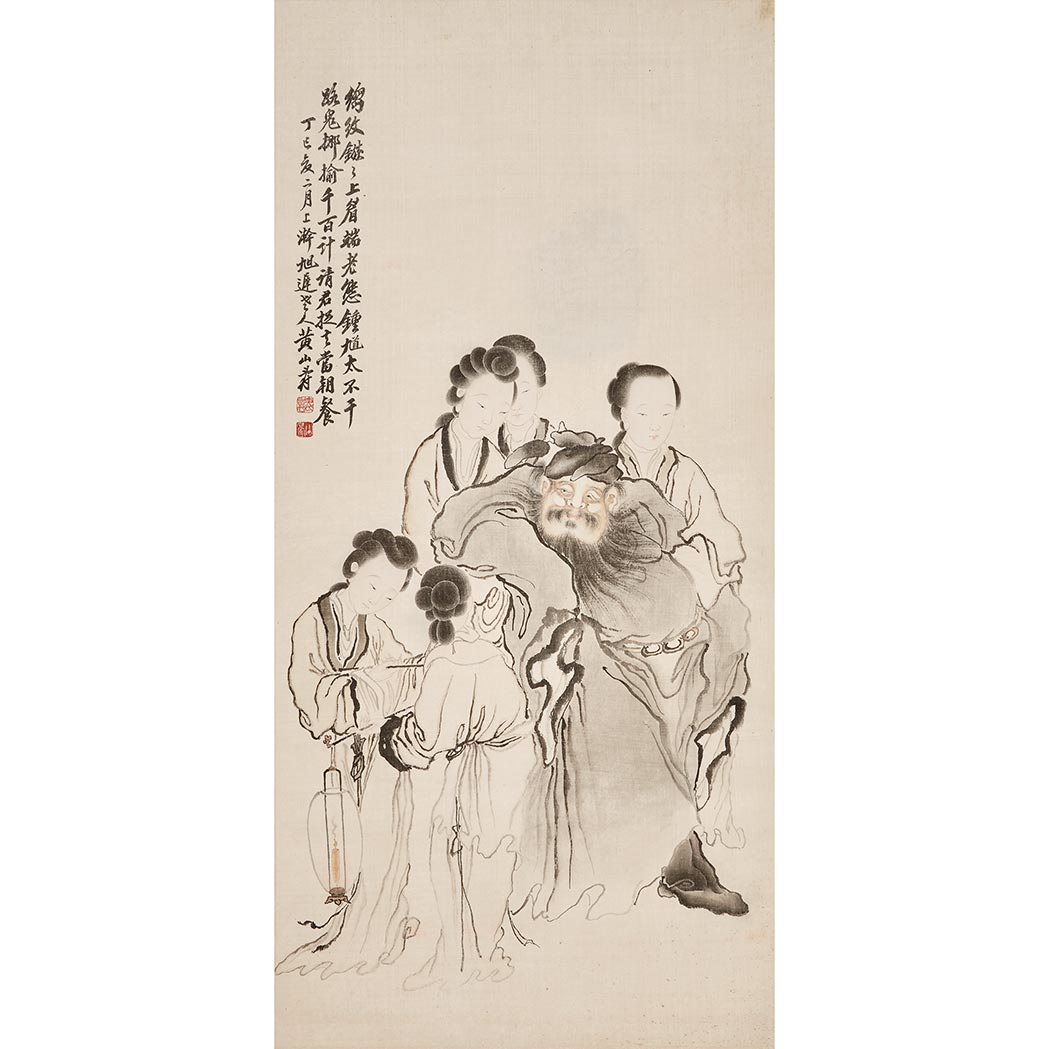 Appraisal: Attibuted to Huang Shan Shou - Hanging scroll five women