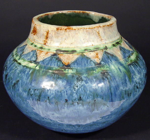 Appraisal: Eastbourne studio stoneware vase by Mary E Beaney with incised