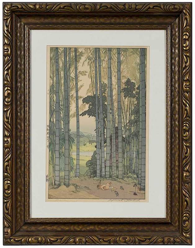 Appraisal: Hiroshi Yoshida Massachusetts Japan - Bamboo Wood signed lower right