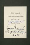 Appraisal: FIRST EDITION SIGNED HOWARD NEMEROV TITLES - Including 'The Collected