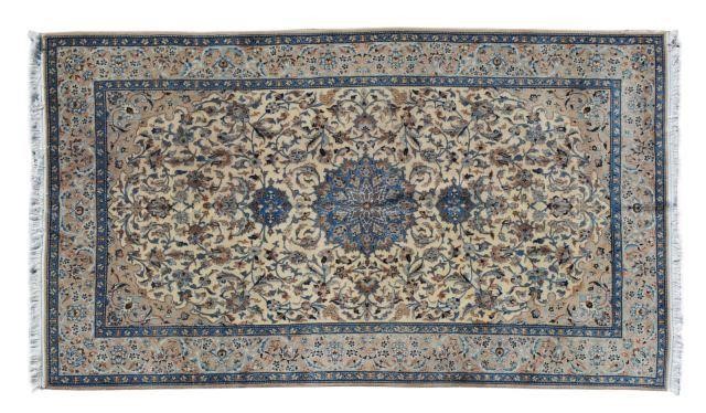 Appraisal: Hand-tied Persian Nain rug approx ' l ' w