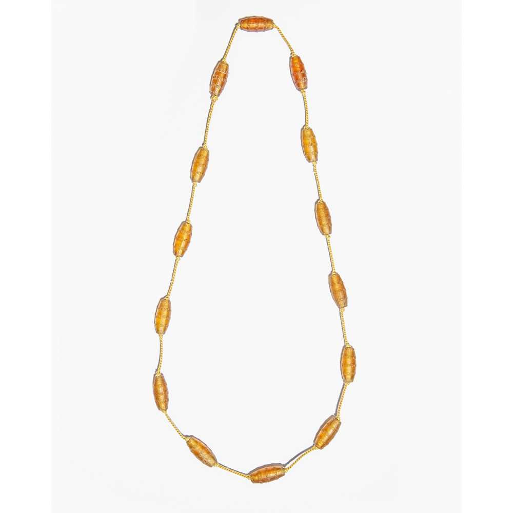 Appraisal: REN LALIQUE FRENCH - FLEURETTES NECKLACE NO designed amber comprising