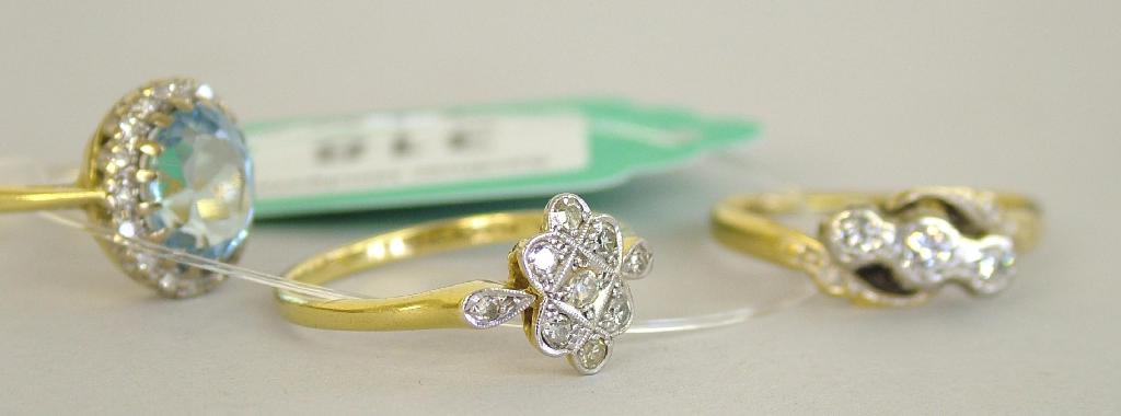 Appraisal: ct oval aquamarine ring set with a band of diamonds