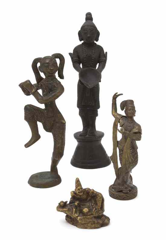 Appraisal: A Group of Four Southeast Asian Bronze Figures two depicting