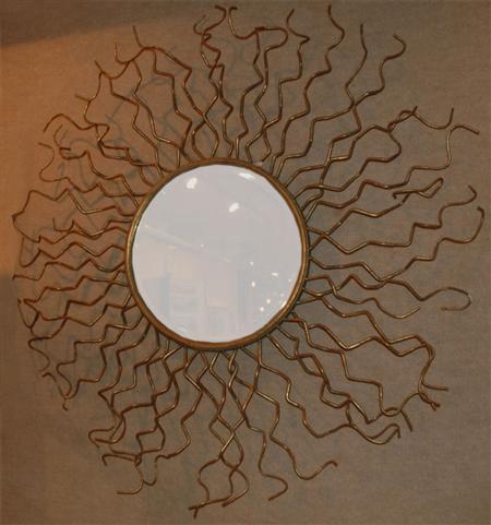 Appraisal: Gilt-Metal Starburst Mirror Estimate nbsp nbsp nbsp - nbsp