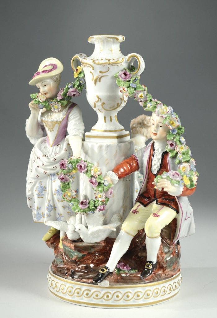 Appraisal: ENGLISH PORCELAIN FIGURAL GROUP attributed to Derby early th century