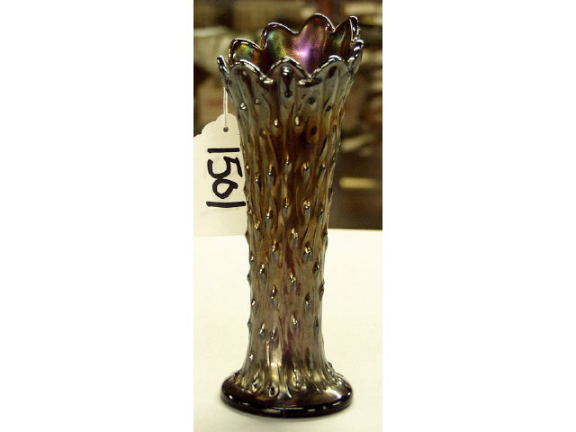 Appraisal: Original Northwood marked carnival glass vase tall in good to