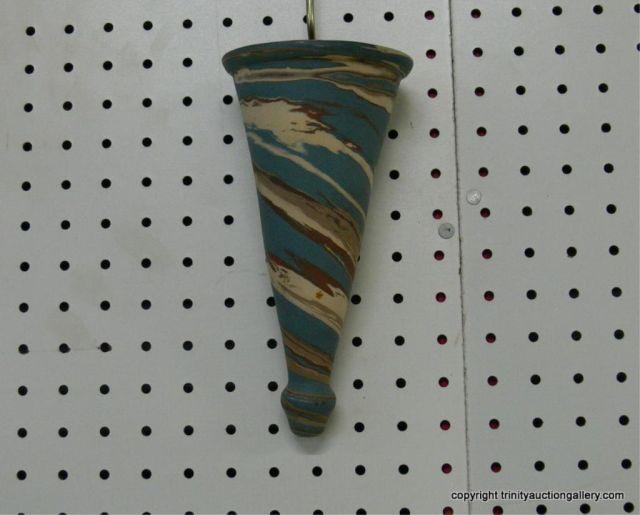 Appraisal: Native American Pottery Wall Pocket Hand Turned - nice horn