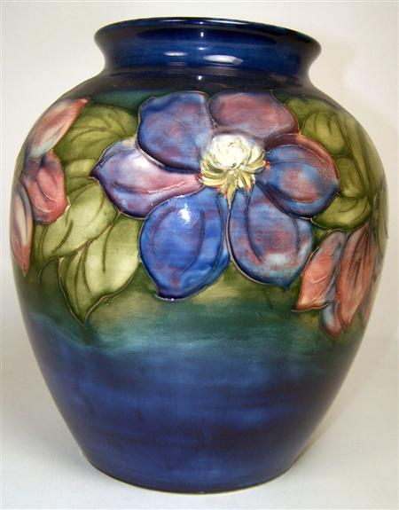 Appraisal: LARGE MOORCROFT 'ANEMONES' PATTERN VASE CIRCA of ovoid form with