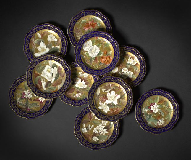 Appraisal: Splendid Set of Ten Wedgwood Gold-Ground Porcelain Dessert Plates fourth