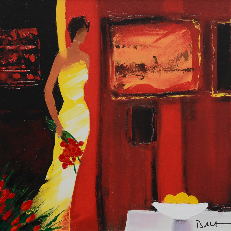 Appraisal: BELLET Emile th st Century ''Interieur Rouge'' Giclee sight size