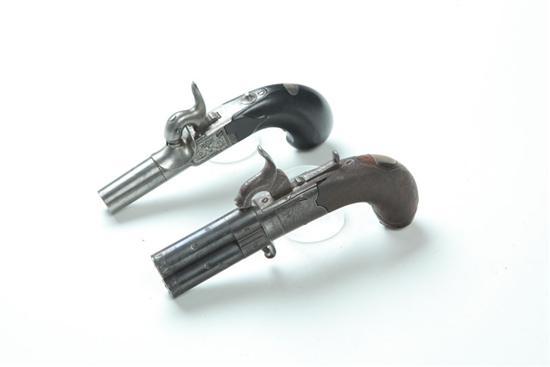 Appraisal: TWO ENGRAVED PERCUSSION PISTOLS England th century Both have well