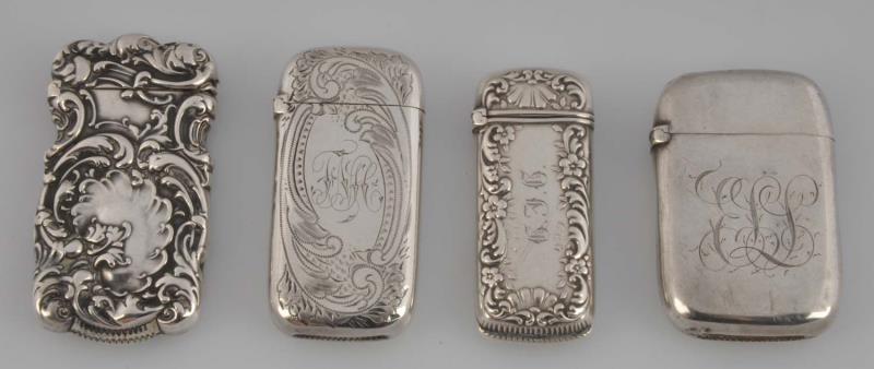 Appraisal: Lot of Silver Match Safes Or Vestas All by Frank